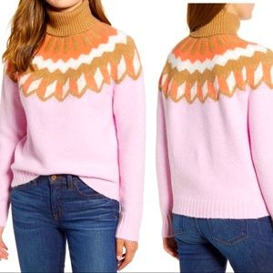 Jcrew fair isle turtleneck soft sweater